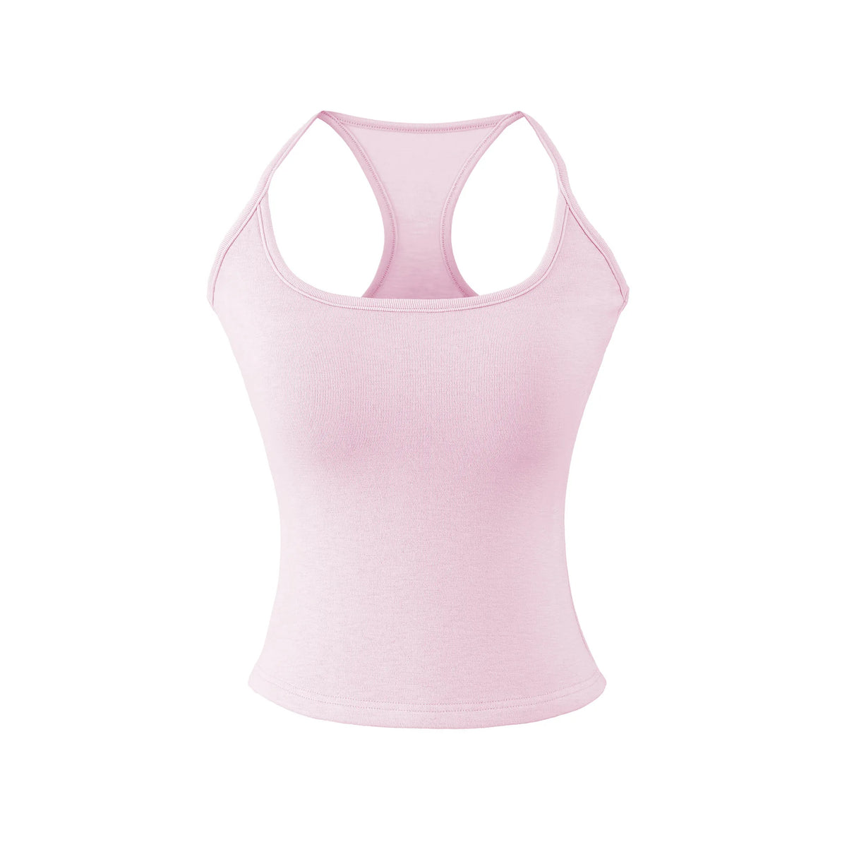 Early Spring New Style Hot Girl Pure Desire Sexy U-Neck Chest Pad Elastic Base Tank Solid Color Backless Sleeveless Top 6JYN