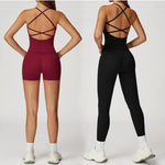 2-Piece Women's Fashion Yoga Set Beautiful Back Slimming Naked Comfort Set Outdoor Sports Running Fitness Leisure Set