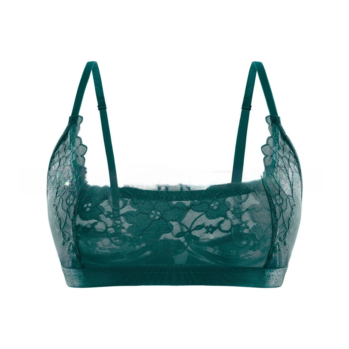 See Tbrough Lace Embroidery Women Lingerie Adjustable Strap Unlined Brassiere Women's Bras Floral Wire-Free No Pad Bra Underwear