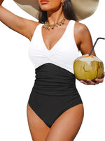 S - XXL Twist Front V Neck One Piece Swimsuit Women Swimwear Female Slim Monokini Backless Bathing Suit Swim Beachwear Bodysuit