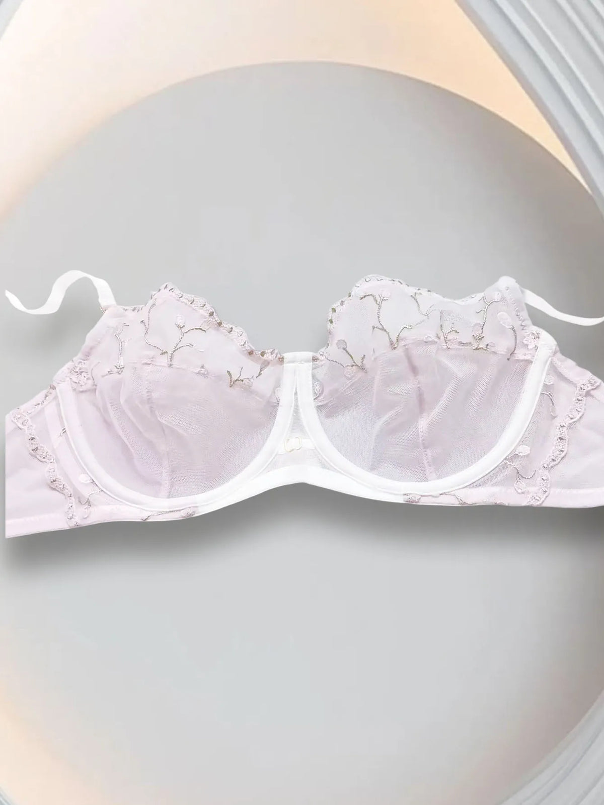 sheer and embroidery sexy Minimizer Bras for Women Large Bust Full Coverage Lace Plus Size Bra with no padding underwire