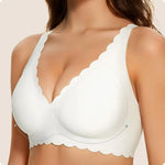 Women's Deep V Wave Seamless Jelly Bra Wire-free Seamless Bra Thin Mold 3/4 Cup Bra Comfortable Plus Size Push-up Underwear