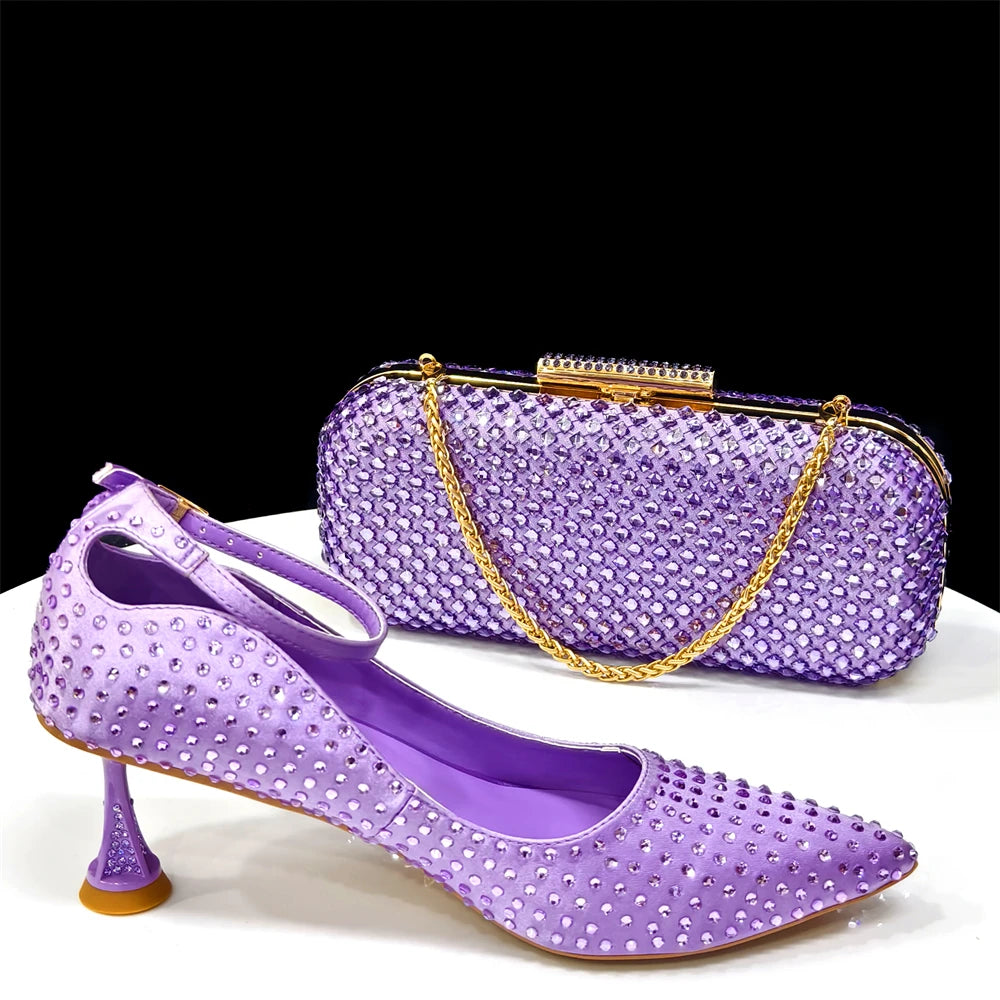 Doershow Italian Shoe and Bag Set New beautiful Women Shoes and Bag Set In GREEN Italian Shoes with Matching Bag set HSH1-1