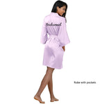 New Bathrobe Bride Satin-Silk Robe Women Bridal Party Sister Team Mother Shower Gift Bridesmaid Wedding Short Robes YE7883