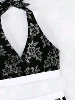 2026 Halter Sporty Bikinis Printed Swimsuit Women High Waist Shorts Swimwear Female Bathers Bathing Swimming Swim Suit Beachwear