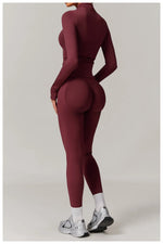 2/3PCS Yoga Set Women Workout Set Seamless Sportswear Gym Clothing Fitness Long Sleeve Crop Top High Waist Leggings Sports Suits