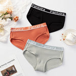 Stripe Cotton Womens Panties Alphabet Printed Elastic waistband Lady Underpants Sexy Wrap Buttocks Knickers Cotton Crotch Briefs