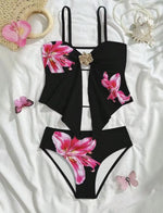High Waisted Bikinis 2026 Push Up Women Swimsuits Sexy Swimwear Brazilian Bikini Set Floral Biquini Pink Black Summer Beachwear