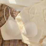Women's Lace Bra Underwear Vest-Style Strips Beautiful Comfortable Bra Small Breasts Support Comfortable Wireless Underwear