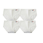 4Pcs/Set Women's Mid-Rise Cotton Panties Breathable Soft Ribbed Underwear Solid Lingerie Stretchy Comfort Daily Briefs M-XL
