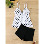 Summer Two Pieces Swimsuit Woman High Waisted Swimwear Female Tankini Sets Beach Wear Bathing Suit Sports Swimming Suit Shorts