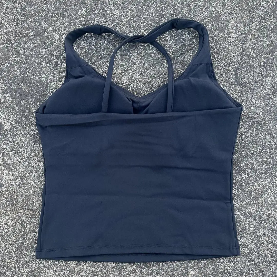 Solid Color Cross Back Tank Top Women Fitness Sport Bra Top Soft Tight Comprehensive Training Gym Yoga Underwear With Chest Pad