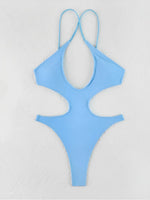 Sexy Halter Hollow Out Women Swimwear One Piece Swimsuit Female Monokini High Cut Bather Bathing Suit Swim Beachwear Bodysuit