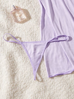 Light Purple Women Nightdress Sexy Lace Bow Lingerie Adult Dress Babydoll Sex Sleepdress Underwear Sets Ladies Erotic Outfits