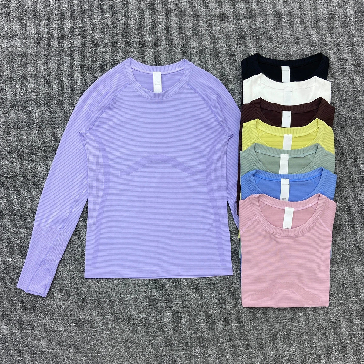 Women's Slim Fit Long Sleeve Yoga Sports Top Breathable Stretch Seamless Pilates Training T-Shirt Fitness Running Shirt T-shirt