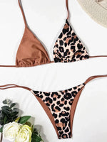 Halter Splicing Leopard Bikinis 2026 Satin Bikini Female Swimsuit Women Swimwear Two-pieces Bikini Set Micro Bathing Suit Swim