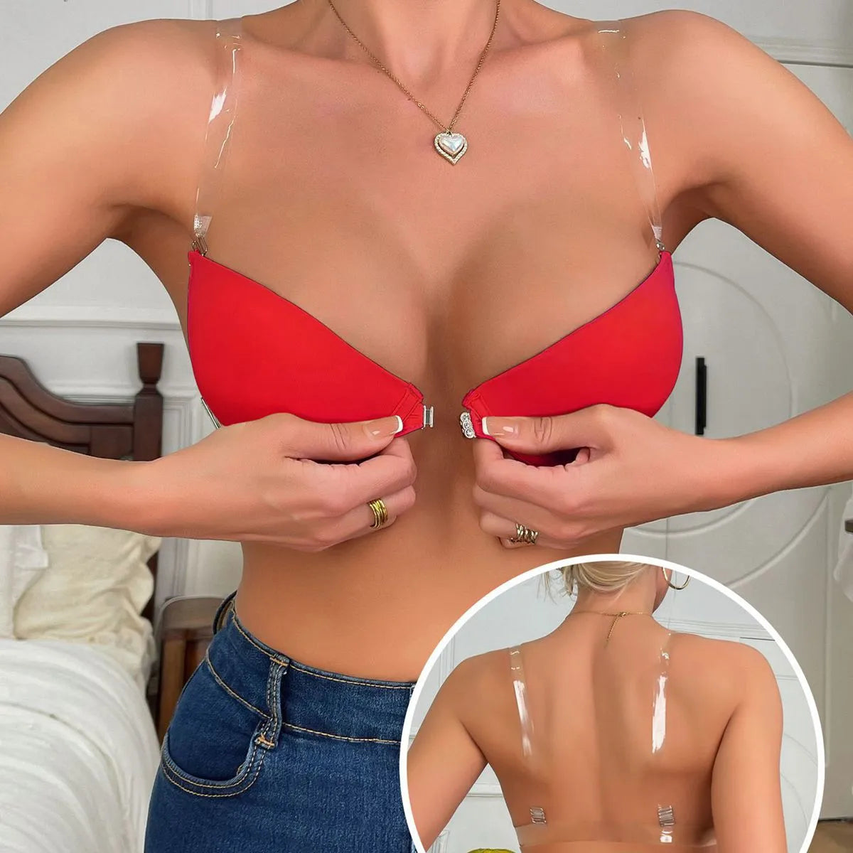 Beauwear Strapless Invisble Bras for Woman Solid Color Transparent Party Bra Push Up Underwear 34B 34B 36B 36C 3B-3056