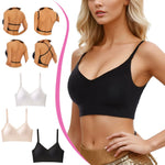 Seamless Low Back Bra For Women Support Multiway Wireless Backless Padded Bralette Gathering Lifting Straps Convertible Bras