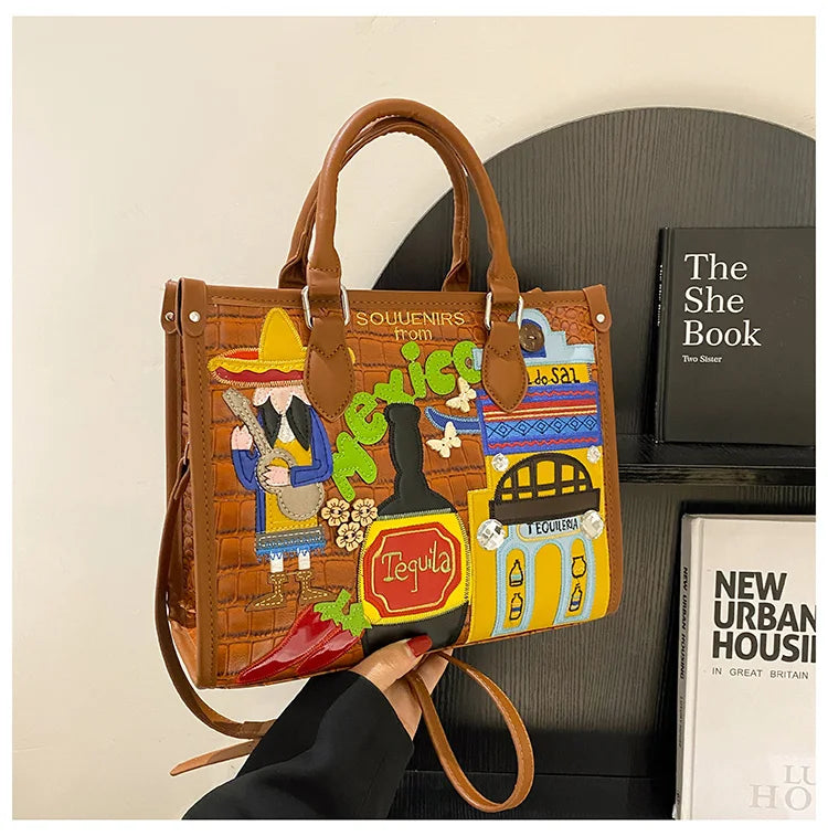 Design Patchwork Zipper 2026 Hot Sale Women's Bags Retro High Quality Women's Bags PU New Personality Stylish Shoulder Bags