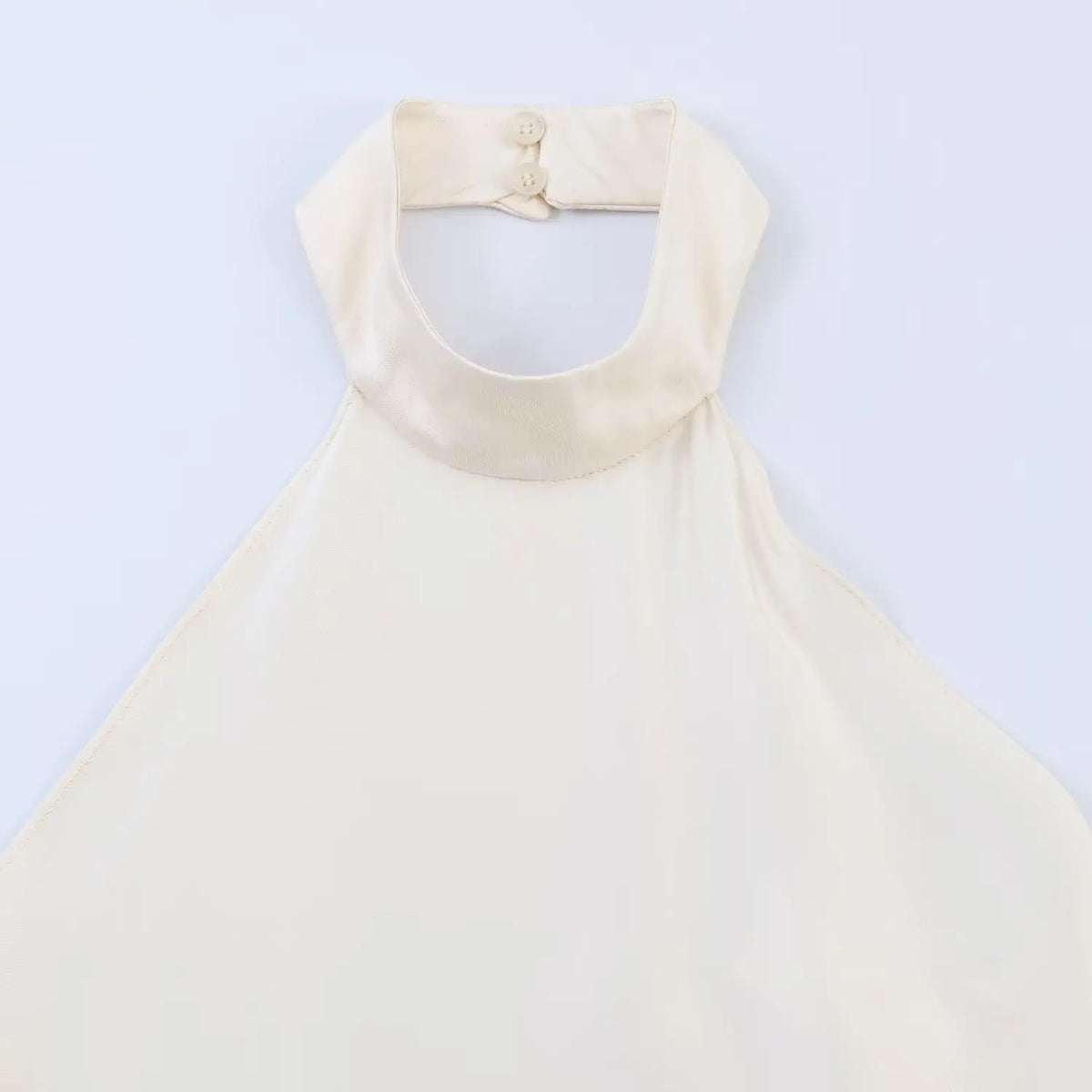 Women's Fashion Backless Halter Top Cream White Halter Neck Hem Sleeveless Dress Elegant Dress For Women Pure Desire Casual UBK6