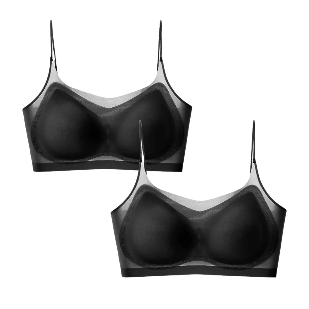 2Pcs/Set Seamless Bras For Women Padded Bra Sexy Lingerie Comfy Solid Color Tube Top Thin Straps U-Back Underwear M-4XL