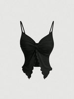 Women's Casual Twist Front Crisscross Solid Color Crop Top Sexy Backless Slim Fit Sleeveless Camisole Streetwear 2025 Summer