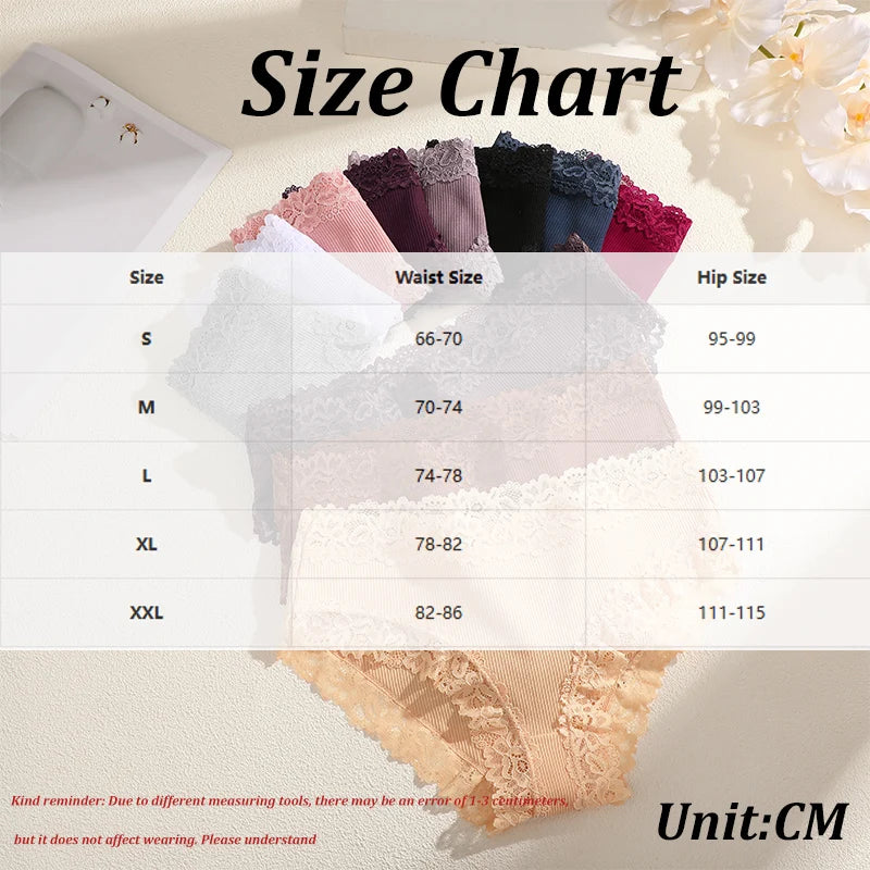 FINETOO 9Pcs/Set Women Lace Hipster Panties Cotton Briefs Soft Stretch Underwear for Ladies Mid Rise Lace Trim Briefs Breathable Multicolor Pantys No‑Show Daily Wear Women Underpants S‑XXL