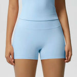 Women's High-Waist Quick-Drying Yoga Sports Shorts Nude Summer Fitness Running Training Three Quarter Length