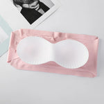 3Pcs/Set Strapless Bra Ice Silk Tube Tops Women Seamless Underwear Invisible Wrapped Chest Female Backless Bra Intimates