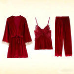 Sexy Butterfly Backless Velvet Sleepwear Set Women's Home Clothes V-neck Long Sleeve Pants Comfortable Mid-weight 2025 New