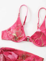 3 Pieces Print Push Up Bikini 2026 Women & Beach Skirt Strappy Swimsuit Sexy Swimwear Female Bathers Bathing Swimming Swim Suit