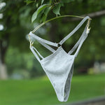 2PCS Women Sexy Cotton Panties Two Belts Hollow Out G-String Thongs Breathable Underwear for Female Solid Color Lingerie S-XL