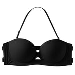 Strapless Push Up Bra, Wireless Half Cup Detachable Straps Anti-Slip Women Brassiere Small Bust Lift Sexy Cross Back Underwear