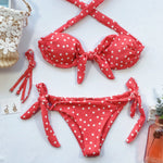 DEKA Dot Print Strapless Bikini Set Pattern Swimsuit Womens Bathing Suits Leopard Swimwear Pool Party Beach Sexy Beachwear