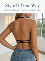 3/4 cup Sexy Lingerie Hanging Neck Backless Women's Underwear Black Women Brassiere Push Up Bra J2943