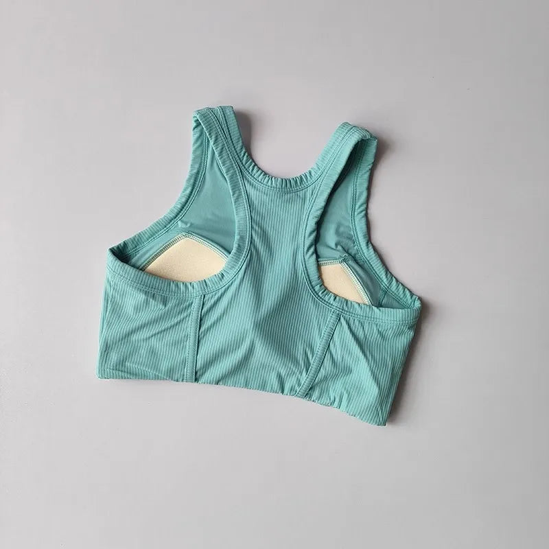 Women's Quick Drying Breathable Yoga Sports Vest I-Shaped Back Sports Bra Fitness Bra Chest Cushion Support