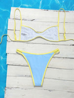 New Flowers Printed High Leg Cut Bikini Female Swimsuit Women Swimwear Two-Pieces Bikini Set Bather Bathing Suit Swim