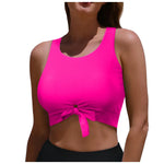 Women's Swimsuit Sexy Bikini Solid Leopard Print Padded Bra Tops Swimwear Bathing Swimming Crop Top Female Summer Beachwear
