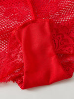 4-Piece Women's Floral Lace Lingerie Set Sexy Underwire Push-Up Bra Breathable Hollow Out Fashion Intimates