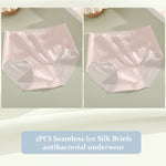 2PCS Seamless Ice Silk Briefs Women's Transparent Panties Sexy Breathable Underwear Female Stretch Erotic Korean Ultra Lingerie