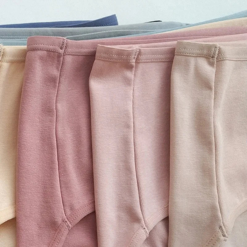 3Pcs/Set Cotton Panties Women Sexy Lingerie Plus Size Women's High Waist Briefs Solid Color Panty Breathable Underpants XS-2XL