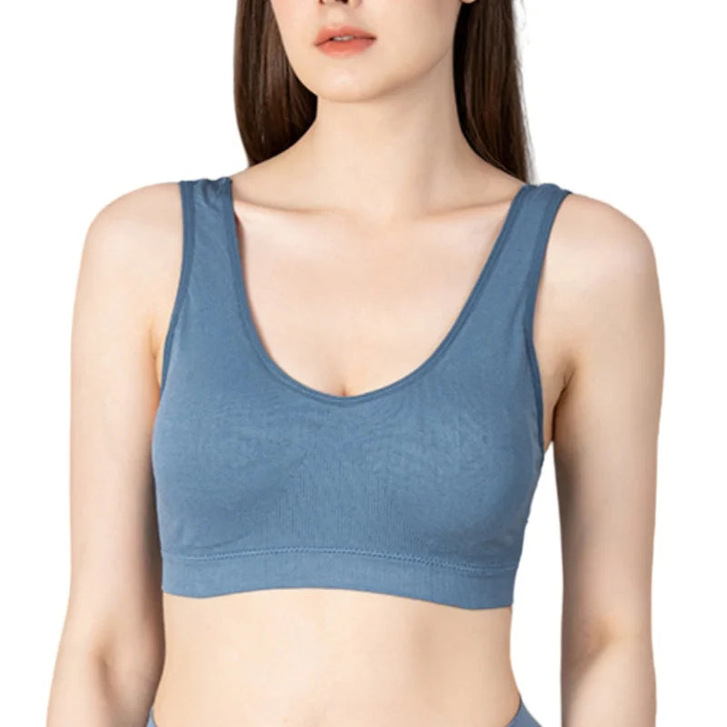 Seamless Bra Non-wire Tank Bras For Women Sports Underwear Sexy Lingerie B C Cup Crop Tops Comfy Unlined Ladies Intimates M-L