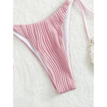Sexy Wrinkled Halter Brazilian Bikini Female Swimsuit Women Swimwear Two-Pieces Bikini Set Bather Bathing Suit Swim Lady V4101