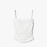 Summer Simple Women's Cotton Sling Camisole Crop Top Sleeveless Shirt Lady Bra Tank Tops Straps Skinny Girls Camisole Base Best