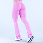 Flares Gym Legging for Women Seamless Yoga Pants High Cross Waist Scrunch Sports Legging Yoga Tights Wide Leg Workout Trousers