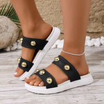 2026 Breathable Anti-Slip Flat Bottom Sandals Women's Summer Slippers Comfortable Lightweight Slip-On Shoes