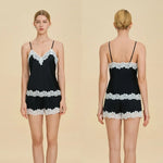 New Summer Female Suspender Pajamas Set Loungewear Sexy Lace Strap Top&shorts Suit Lingerie Silk Pajamas for Women 2026