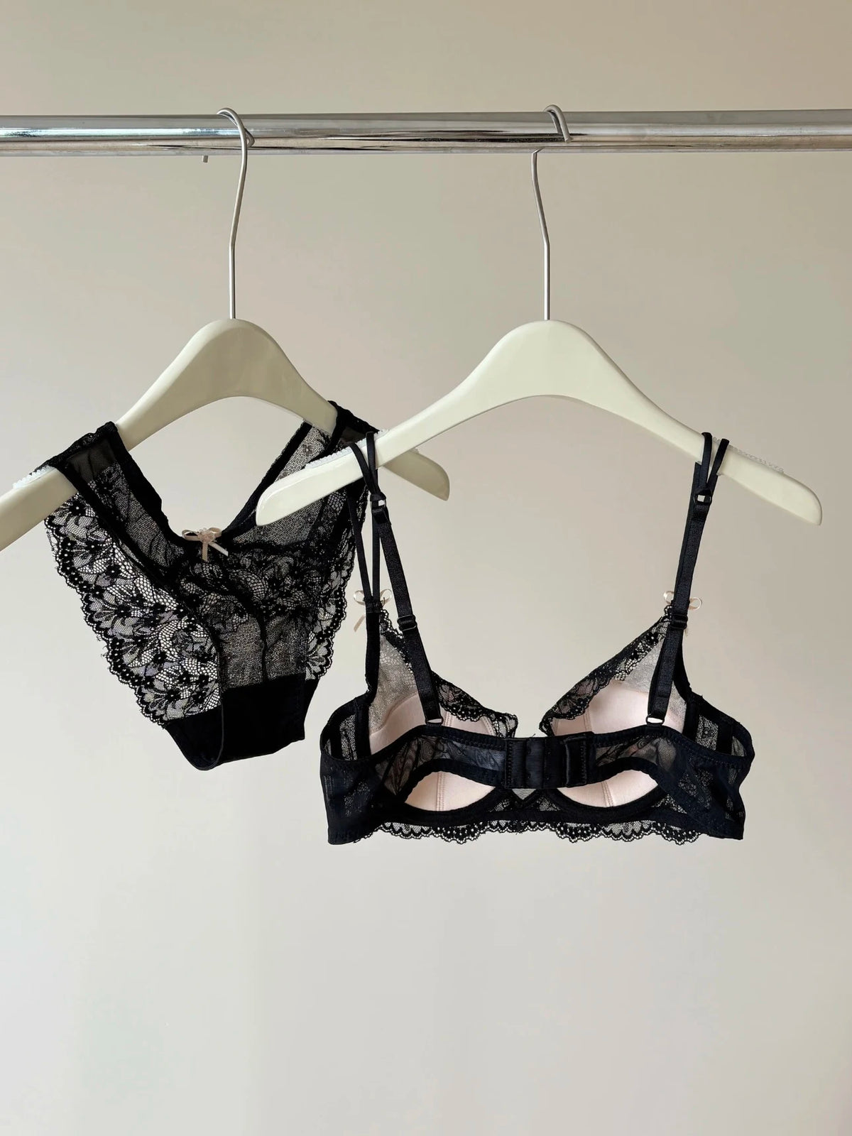 French Inspired Minimiser Bra Women Sexy Lingerie Set Large Chest Support Thin Comfort Half Cup Soft Underwire Anti Sagging
