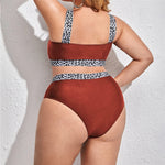0XL - 4XL Splicing Bikini Large Size Swimwear Plus Size Women Swimsuit Female Two-pieces Bikini set Bather Bathing Suit K3785