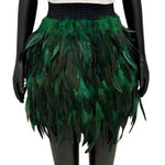 Festival Faux Feather Skirt Punk Gothic Style Hand-Stitched Design Stage Performance Punk Gothic Mini Short Skirt